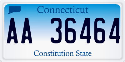 CT license plate AA36464