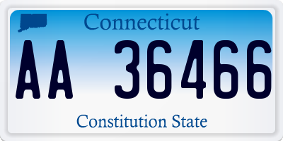 CT license plate AA36466