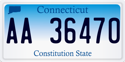 CT license plate AA36470