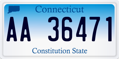CT license plate AA36471