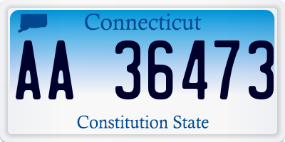 CT license plate AA36473