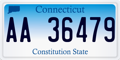 CT license plate AA36479