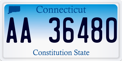 CT license plate AA36480