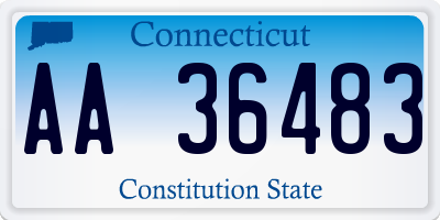 CT license plate AA36483