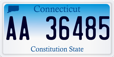 CT license plate AA36485