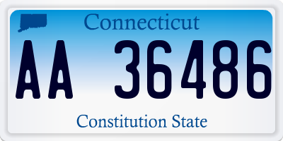 CT license plate AA36486