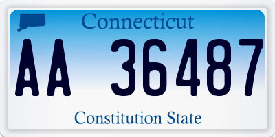 CT license plate AA36487