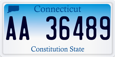CT license plate AA36489