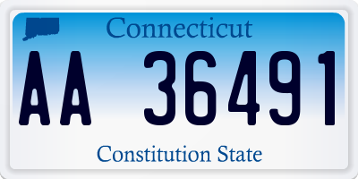 CT license plate AA36491