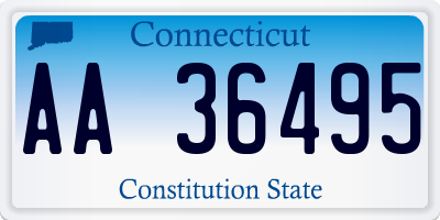 CT license plate AA36495