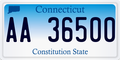 CT license plate AA36500