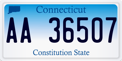 CT license plate AA36507