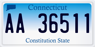 CT license plate AA36511