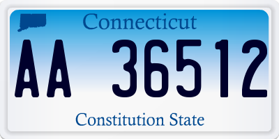 CT license plate AA36512
