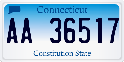 CT license plate AA36517