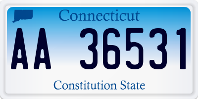 CT license plate AA36531