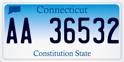 CT license plate AA36532