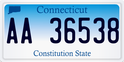 CT license plate AA36538