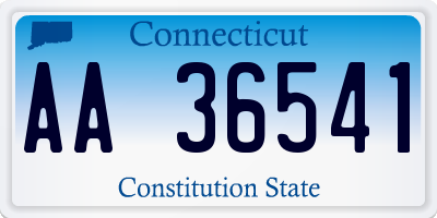 CT license plate AA36541