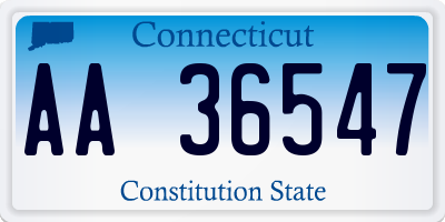 CT license plate AA36547