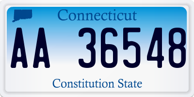 CT license plate AA36548