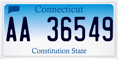 CT license plate AA36549