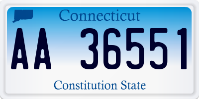 CT license plate AA36551