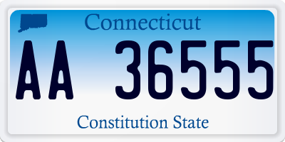 CT license plate AA36555