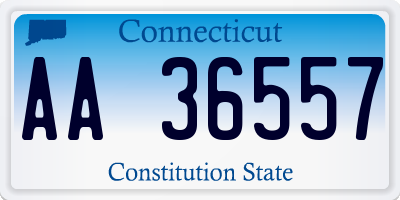 CT license plate AA36557