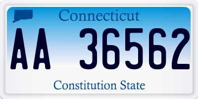 CT license plate AA36562