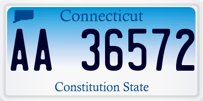 CT license plate AA36572