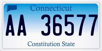 CT license plate AA36577