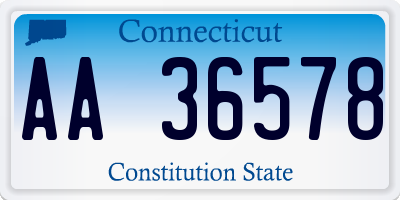 CT license plate AA36578