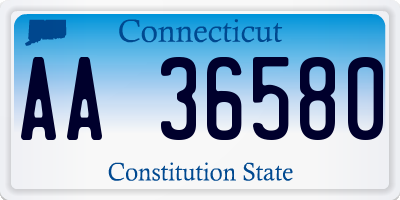 CT license plate AA36580