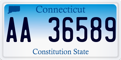 CT license plate AA36589