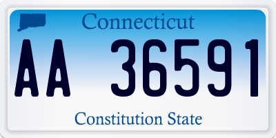 CT license plate AA36591