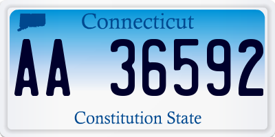 CT license plate AA36592