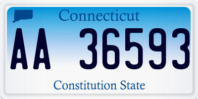 CT license plate AA36593