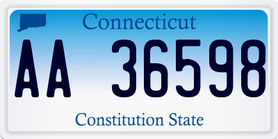 CT license plate AA36598