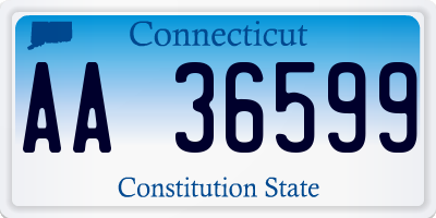 CT license plate AA36599