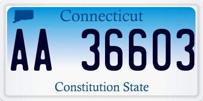 CT license plate AA36603