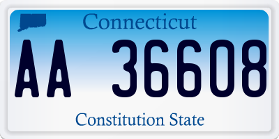 CT license plate AA36608