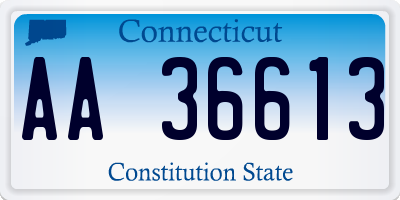 CT license plate AA36613