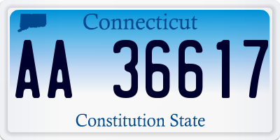 CT license plate AA36617