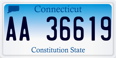 CT license plate AA36619