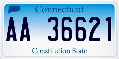 CT license plate AA36621