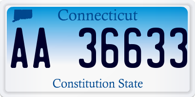 CT license plate AA36633