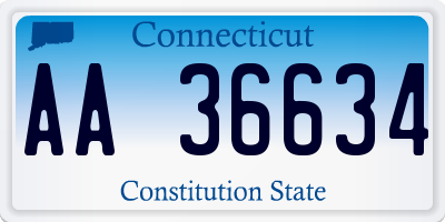 CT license plate AA36634
