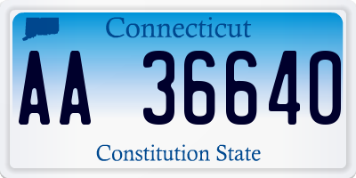 CT license plate AA36640