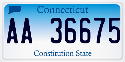 CT license plate AA36675